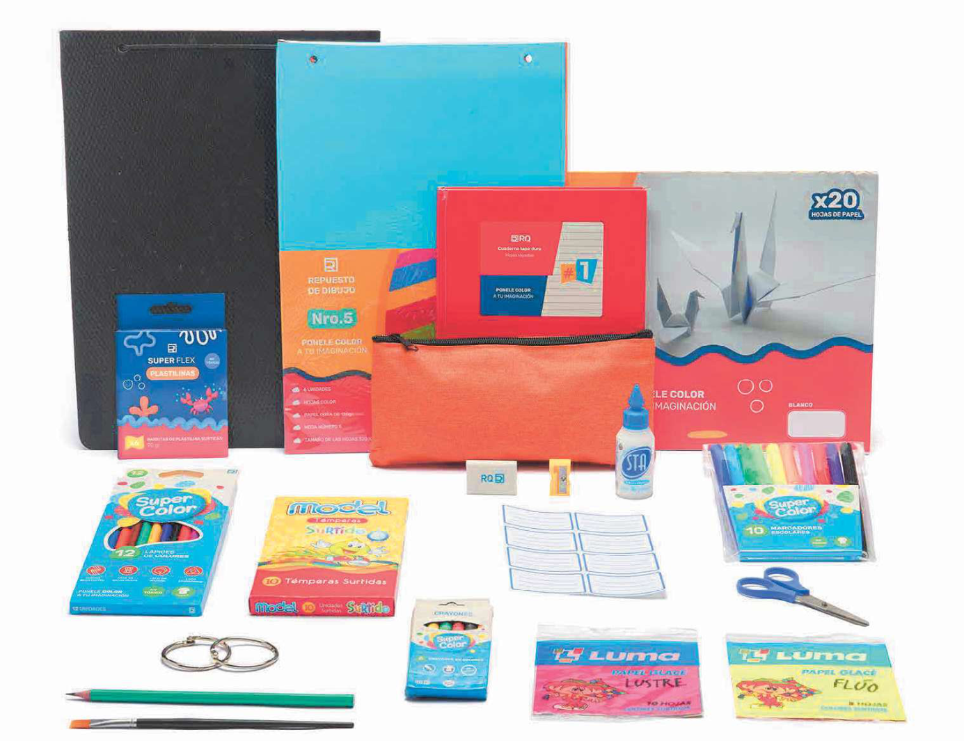 Artículos de librería del kit escolar Preescolar