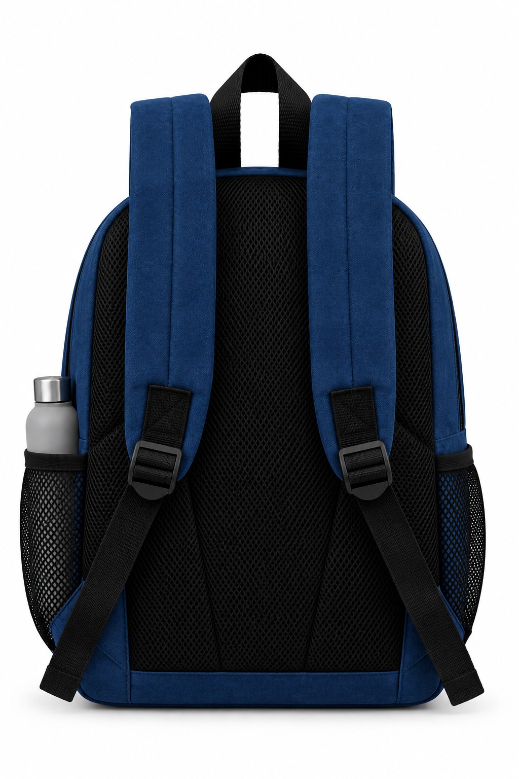 Mochila JFJ azul, espalda con correas