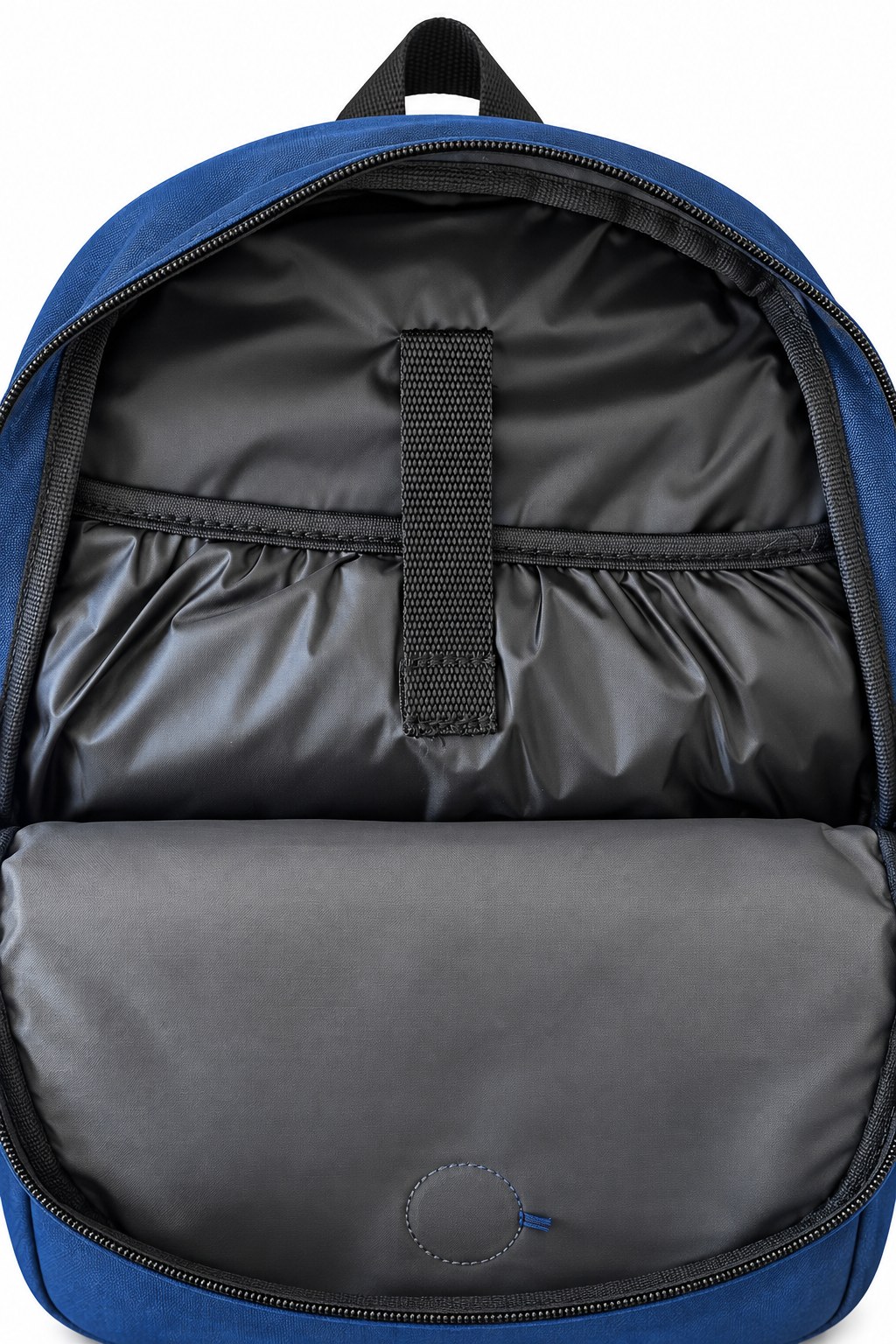 Mochila JFJ azul, interior con bolsillo porta notebook